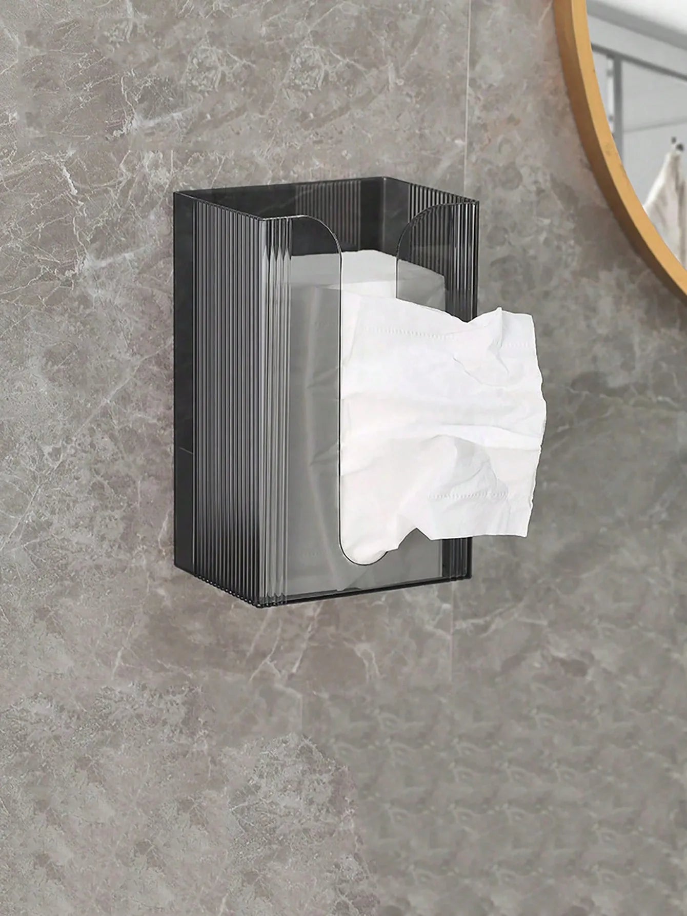 Bathroom Wall-Mounted Self-Adhesive Tissue Box Multi-Function Paper Towels Storage Box Portable Draw Cartons Commodity