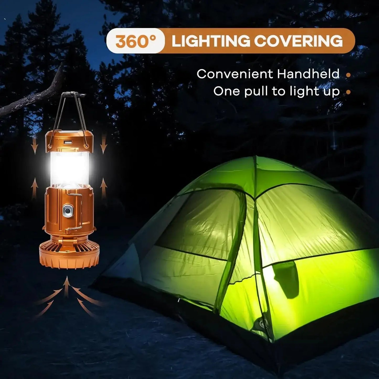 Solar Camping Lantern with Fan Rechargeable Camping Fans Charging Light for Hurricane Power Outage Tent Emergency Camping Gear WardBoyzPROShop