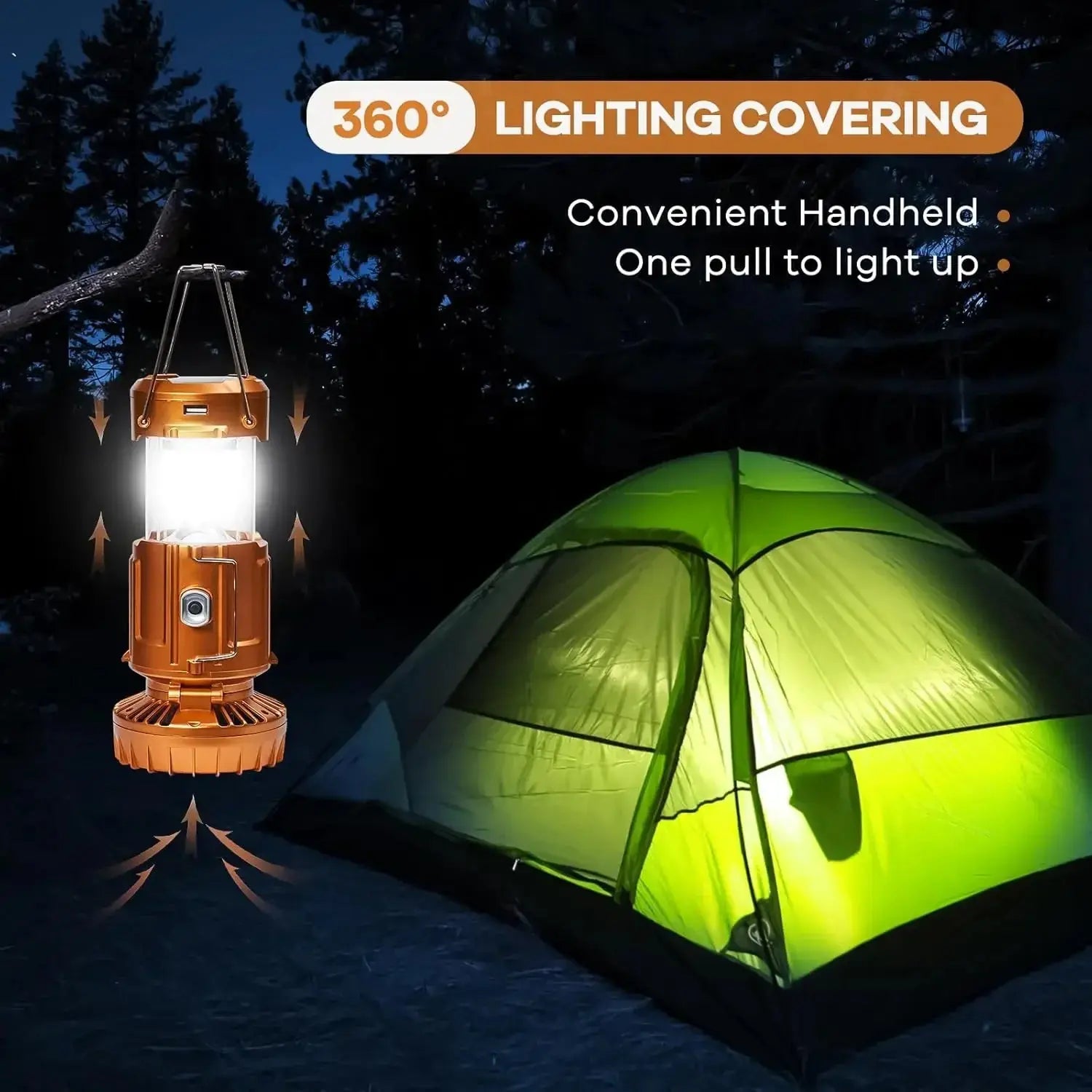 Solar Camping Lantern with Fan Rechargeable Camping Fans Charging Light for Hurricane Power Outage Tent Emergency Camping Gear WardBoyzPROShop
