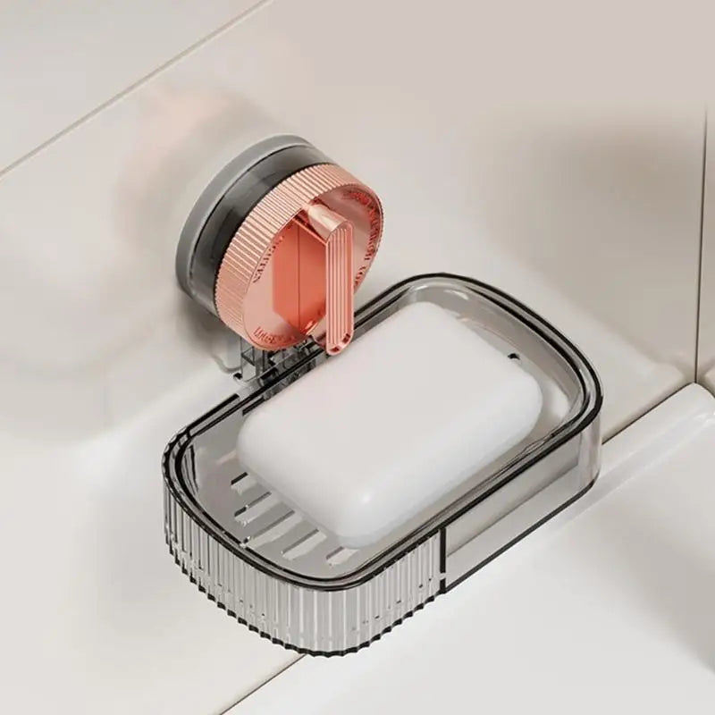 E8BD NonDrill Soap Trays Suction Soap Dish for Easy Installation in Bathrooms