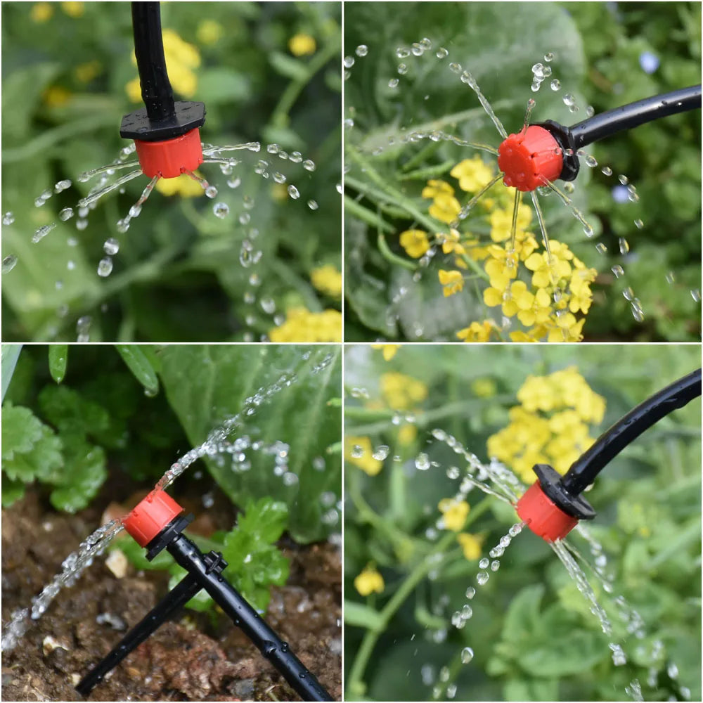5-50M Automatic Garden Watering System DIY Timer Water Drip Irrigation System Plant Watering Kit Red Drippers Set