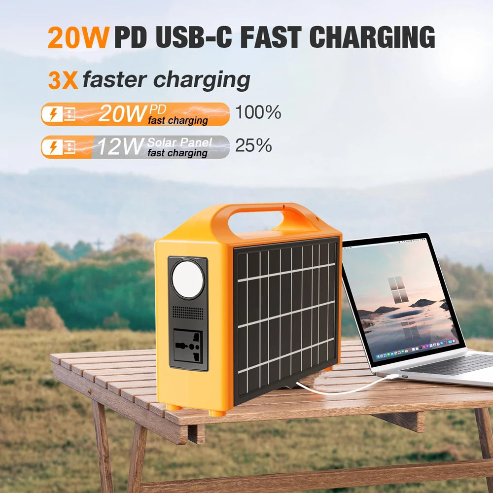 jsdsolar Portable Power Station 100W Solar Generator output AC 220V 110V LiFePO4 Power Bank UPS Power Plant For Outdoor Camping WardBoyzPROShop