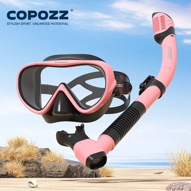 COPOZZ Professional  Diving Mask Full Vision Mask Underwater Snorkel Mask Set Swimming Snorkel HD Anti Fog Diving Equipment WardBoyzPROShop
