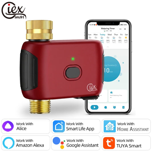 Smart WiFi Water Timer, Irrigation Controller, No Hub Required, Automatic Garden Drip Sprinkler Valve, Tuya App Control