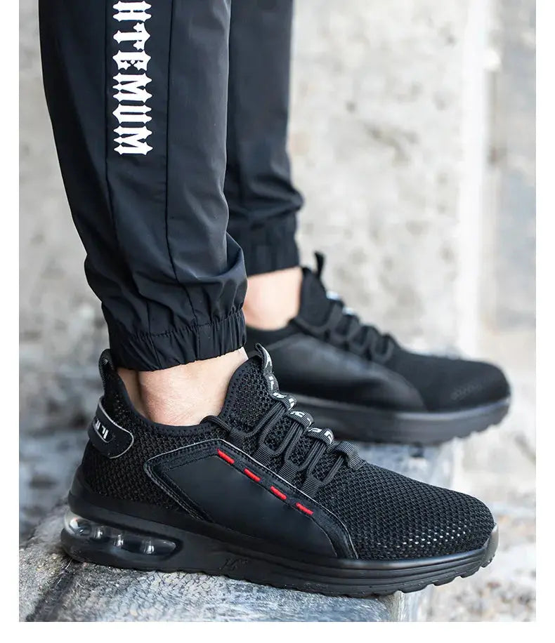 Lightweight Men's Safety Shoes Steel Toe Men's Work Shoes Slip Resistant Reinforced Shoes Man Fashion Breathable Sneaker WardBoyzPROShop
