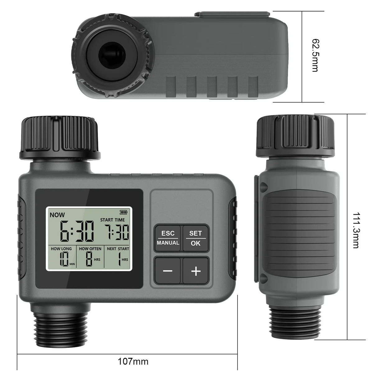 Automatic Garden Water Timer Automatic Irrigation Controller with Large LCD Display, Rain Delay, for Lawn, Yard
