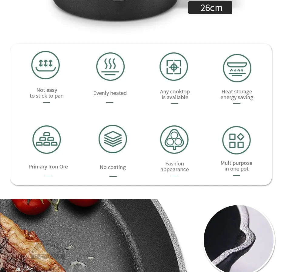 14/16/20cm Cast Iron Frying Pan,Non-stick Skillet Kitchen Fry Pot,Breakfast Pan Omelette  pancake pan,Induction Cooking Cookware WardBoyzPROShop