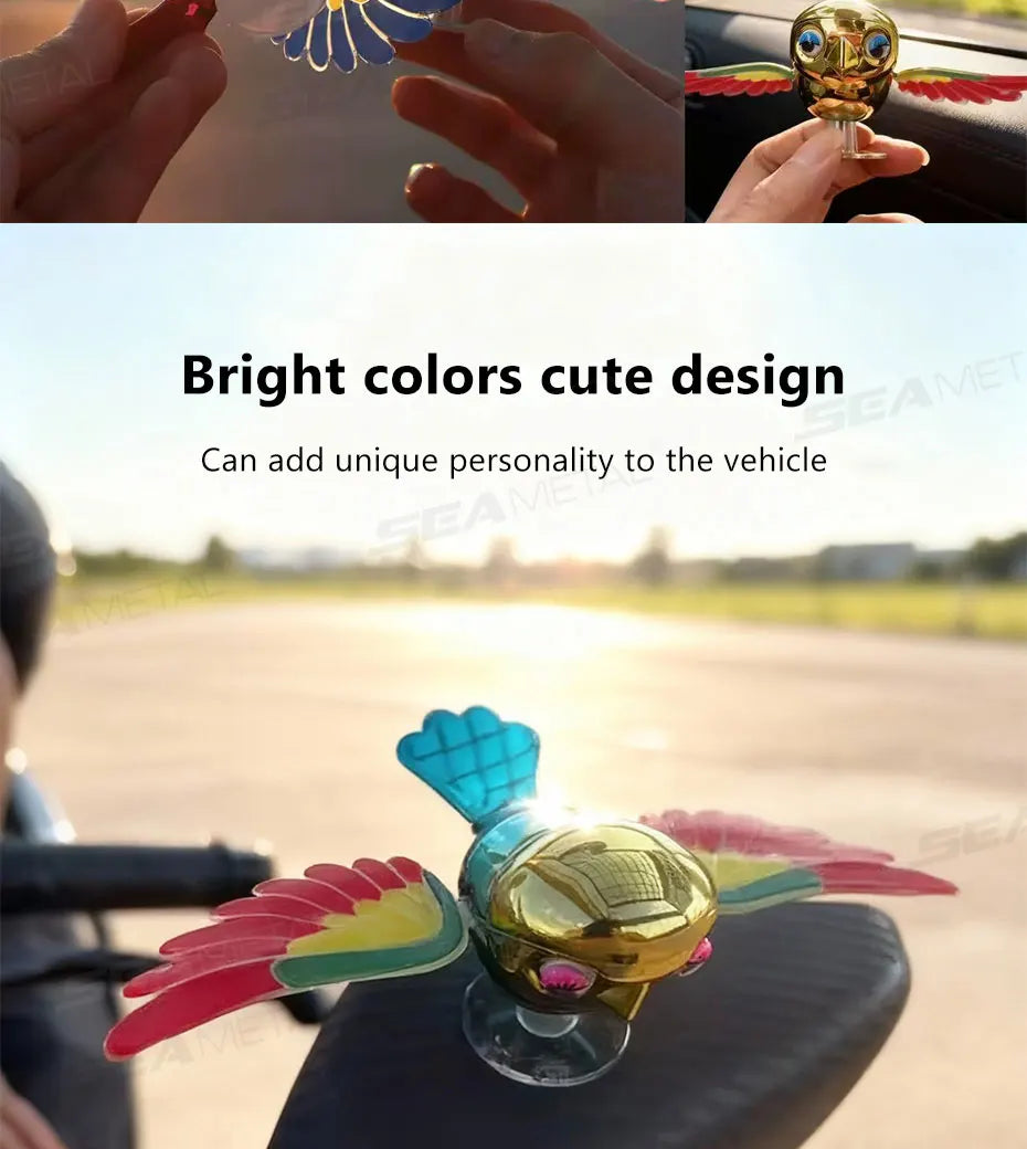 BLALION 2025 New Simulated Flying Bird Car Ornament Wing can Swing Wind-Powered Bird in Flight Decor Car Moto Bicycle Decoration