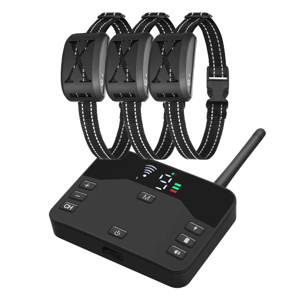2 IN 1 Wireless Electronic Dog Fence System & Remote Training Collar Beep Shock Vibration and Pet Containment For All Size Puppy