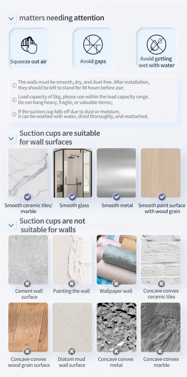 No Drill Bathroom Shelf with Suction Cup Waterproof Aluminum Storage Rack Shower Organizer for Shampoo Soap Toiletries