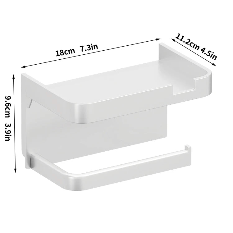 Bathroom Tissue Holder, No Drilling, Wall-Mounted Tissue Dispenser, Facial Tissue Storage Shelf, Toilet Paper Holder