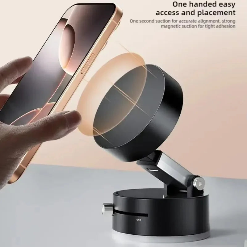 Foldable Car Phone Holder Vacuum Double-sided Magnetic Dashboard GPS Stand for Magsafe iPhone 16-12 Pro Max Samsung Xiaomi Mount WardBoyzPROShop