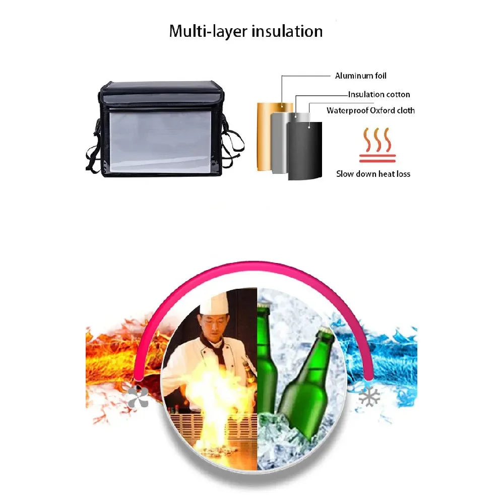 30L Extra Large Cooler Bag Car Ice Pack Insulated Thermal Lunch Pizza Fresh Food delivery Container Refrigerator WardBoyzPROShop