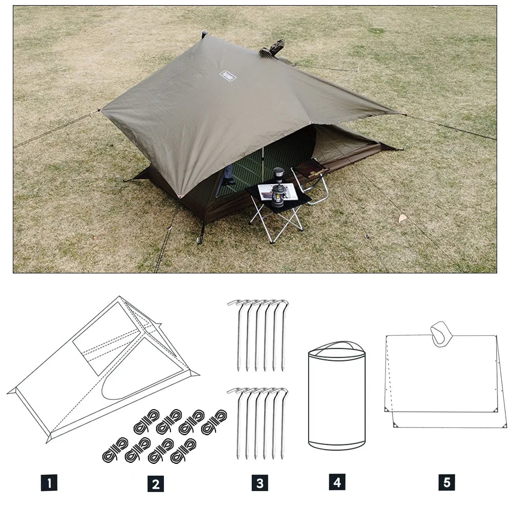 Airy Mesh Tent 1 Person Ultralight Tent Quick Setup Backpacking Shelter Breathable Mosquito Proof for Camping and Trekking WardBoyzPROShop