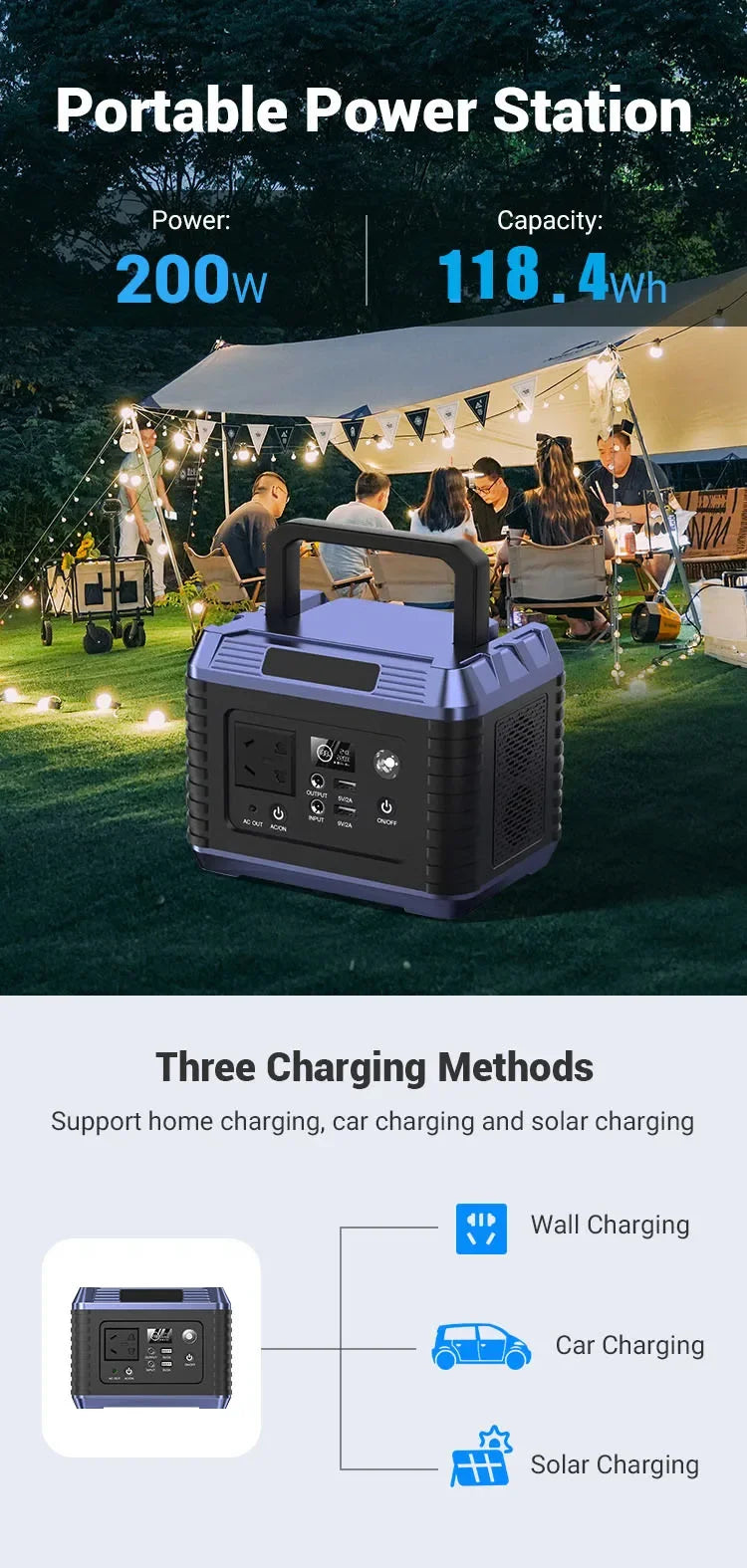 220V 32000mAh Portable Power Bank Charging Station 300W Emergency Outdoor Storage Power Supply Camping RV Multi-function USB WardBoyzPROShop