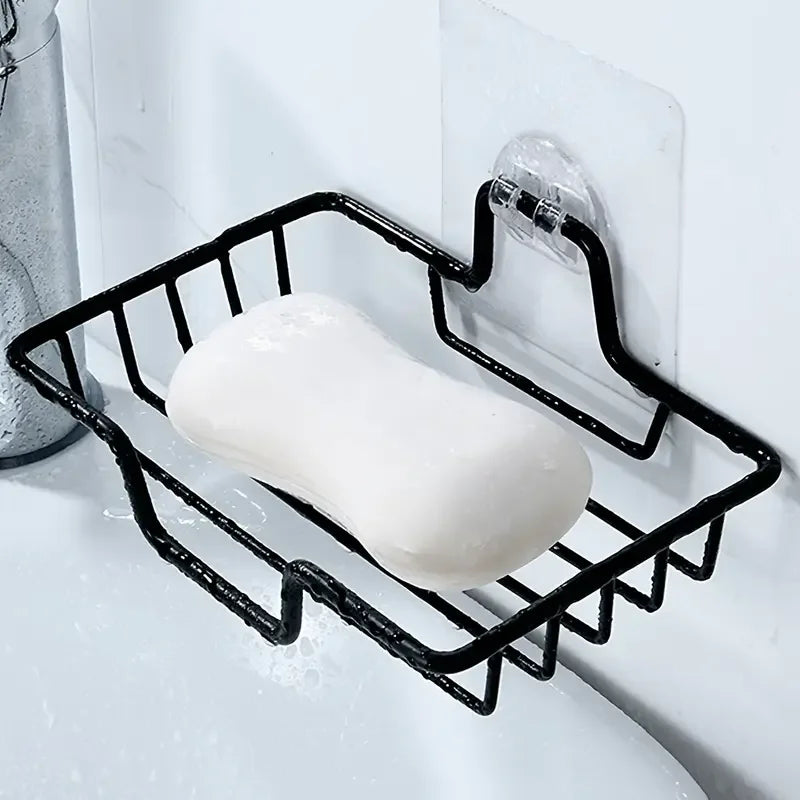 Stainless Steel Soap Dish – Wall-Mounted, No Drill, Holds 2 Soap Bars, Drain Holes, Bathroom Decor for Halloween & Christmas