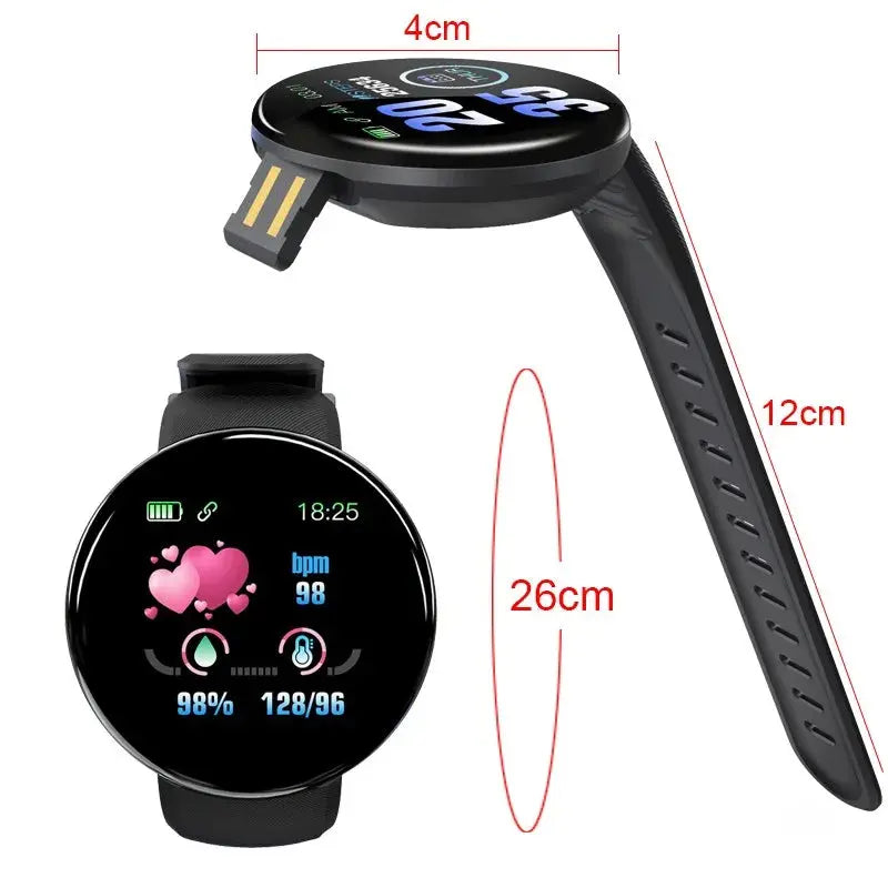 D18 Smart Watch Men Women Smartwatch Blood Pressure Waterproof Digital Watches Sports Fitness Tracker Watch for apple watch band WardBoyzPROShop