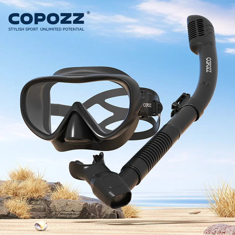 COPOZZ Professional  Diving Mask Full Vision Mask Underwater Snorkel Mask Set Swimming Snorkel HD Anti Fog Diving Equipment WardBoyzPROShop