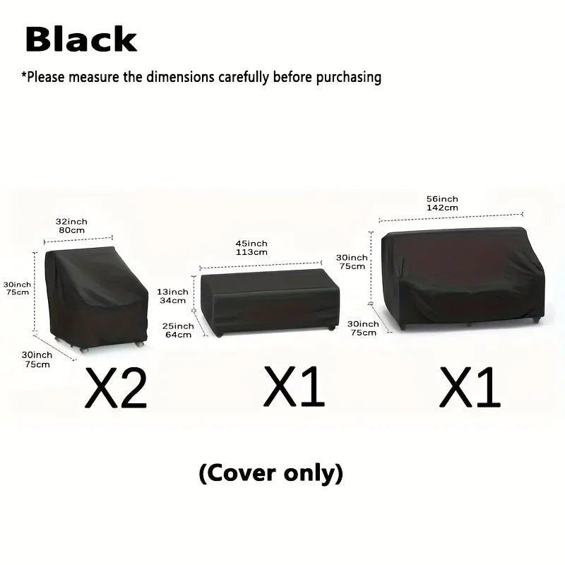 4 Piece/set of Terrace Furniture Cover - Durable Oxford Fabric Material for Living Room, Patio, Balcony and Terrace Furniture