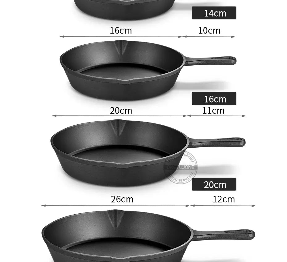 14/16/20cm Cast Iron Frying Pan,Non-stick Skillet Kitchen Fry Pot,Breakfast Pan Omelette  pancake pan,Induction Cooking Cookware WardBoyzPROShop