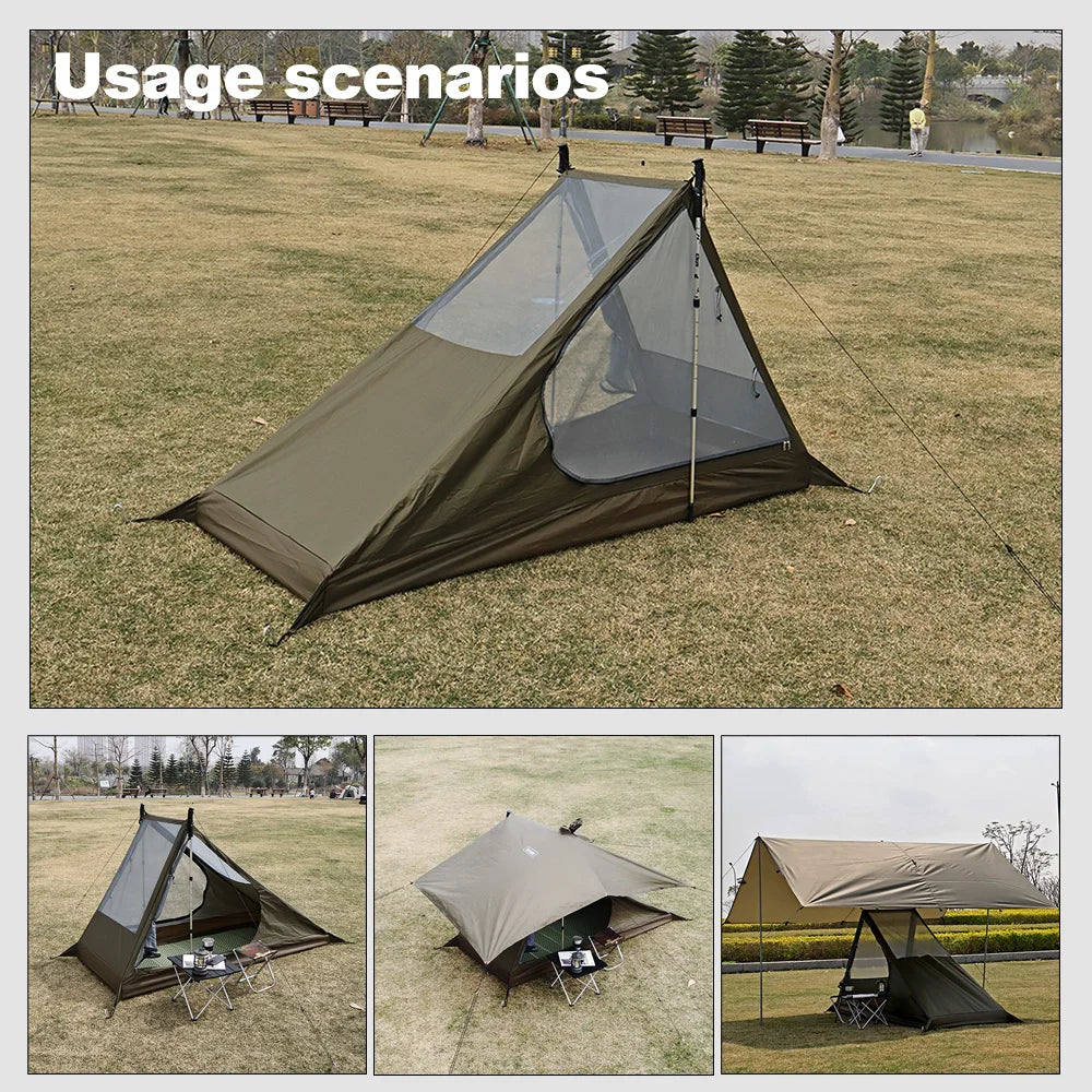 Airy Mesh Tent 1 Person Ultralight Tent Quick Setup Backpacking Shelter Breathable Mosquito Proof for Camping and Trekking WardBoyzPROShop