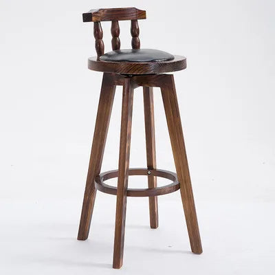 American Style Solid Wood round Bar Table Set Small High-Top Balcony Lounge Coffee Table