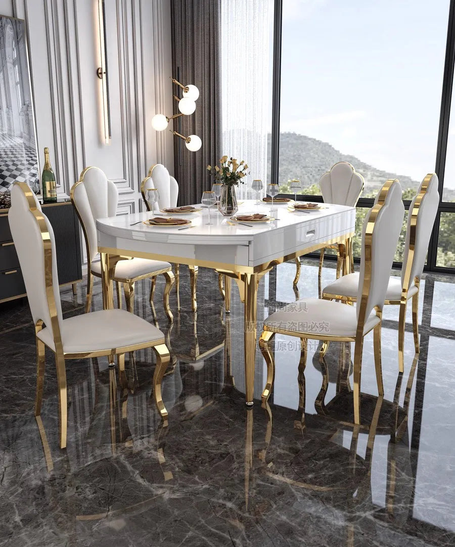 Beauty Luxury Dining Table Modern Simple Exquisite Glamour Dining Tables Trendy Classic Tavolo Pieghevole Home Furniture