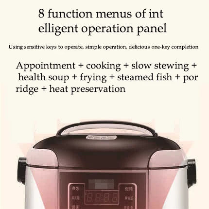 Portable Car Rice Cooker 2L Electric Truck Multi-Cooker Soup Porridge Cooking Food Steamer Electric Lunch Box 12V or 24V