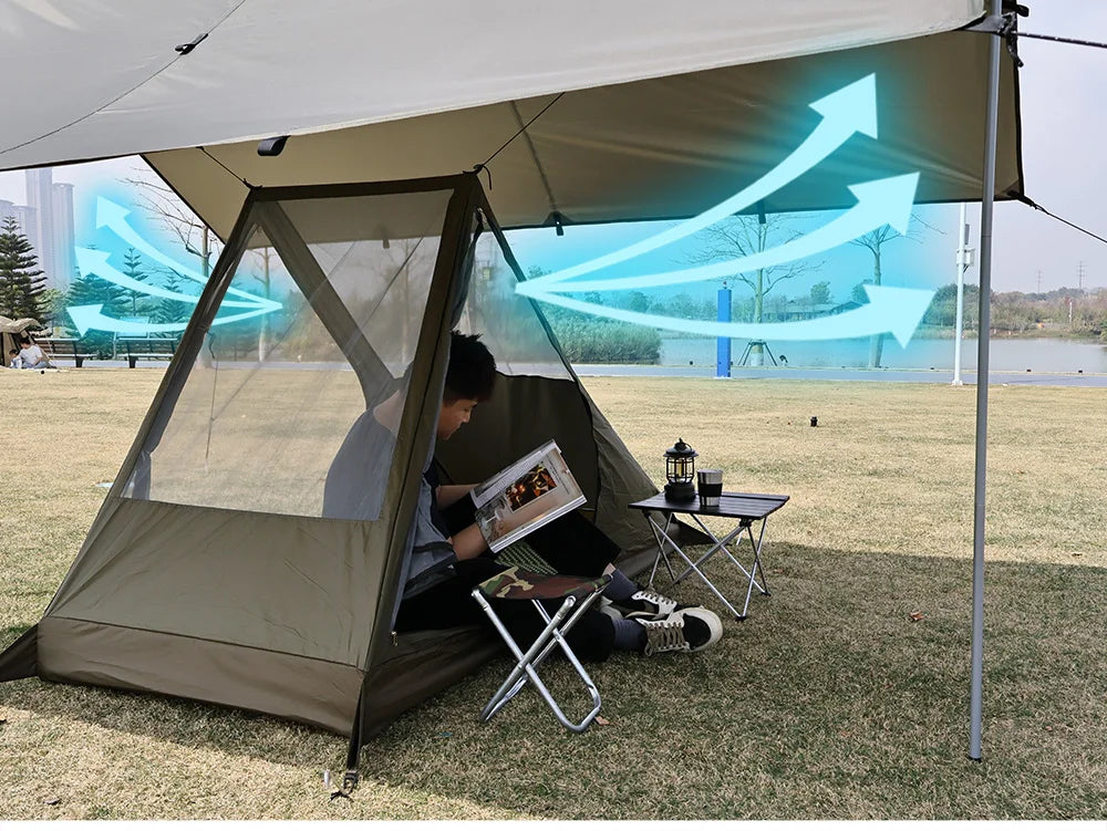 Airy Mesh Tent 1 Person Ultralight Tent Quick Setup Backpacking Shelter Breathable Mosquito Proof for Camping and Trekking WardBoyzPROShop