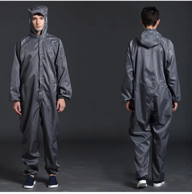 One-piece Coveralls Clean Clothes Hood Cleanroom Garments Clean Food Dust-proof Paint Work Clothing Unisex Protective Overalls