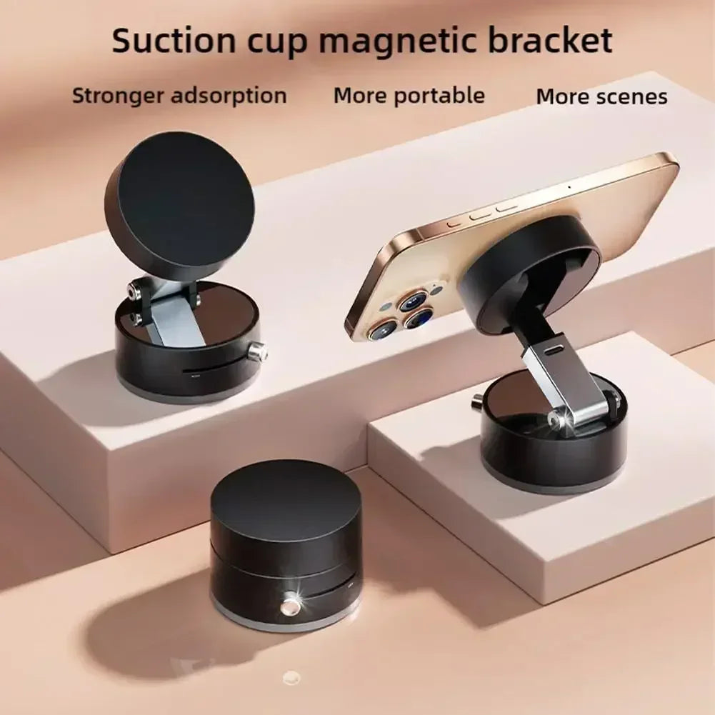 Foldable Car Phone Holder Vacuum Double-sided Magnetic Dashboard GPS Stand for Magsafe iPhone 16-12 Pro Max Samsung Xiaomi Mount WardBoyzPROShop