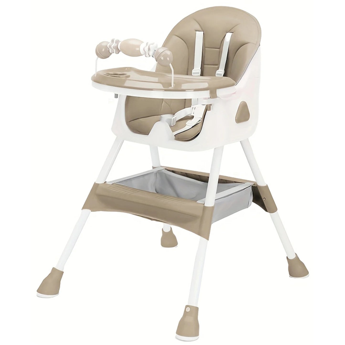 UBRAVOO Foldable Baby High Chair 6 Months Plus, with Large Antislip Pad & ToyRack, Easy to Clean Feeding , E500 WardBoyzPROShop