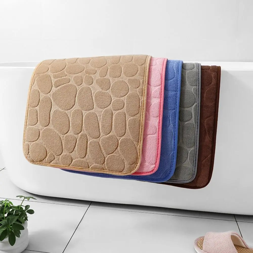Cobblestone Embossed Bath Mat Non-slip Carpets Water Absorption Washable Bathtub Floor Rug Shower Doormat Bathroom Decor