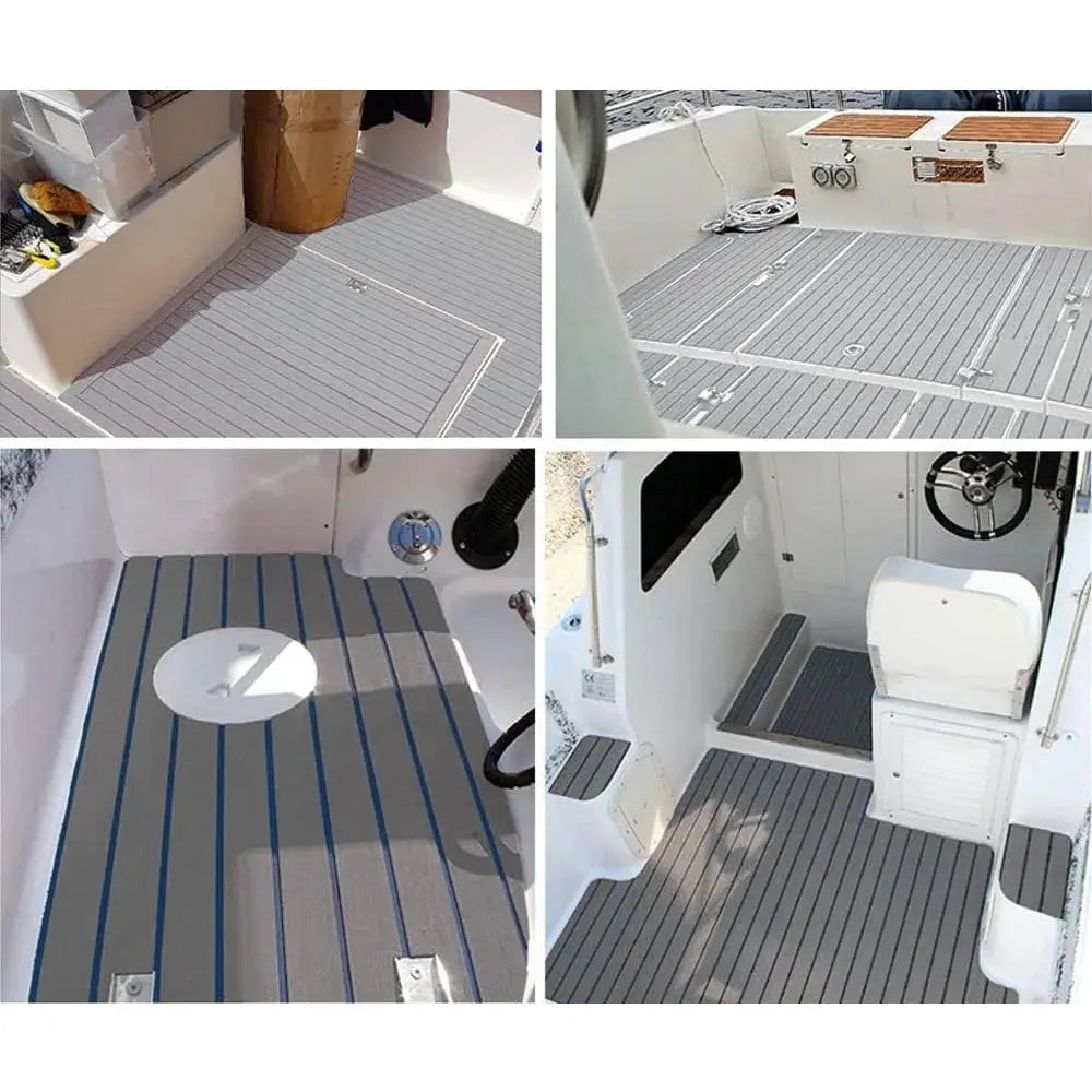 Boat Decking EVA Foam Flooring Sheet Faux Teak Marine Mat Boat Yacht Carpet Kayak RV Swimming Pool Non-Slip Flooring Mat WardBoyzPROShop
