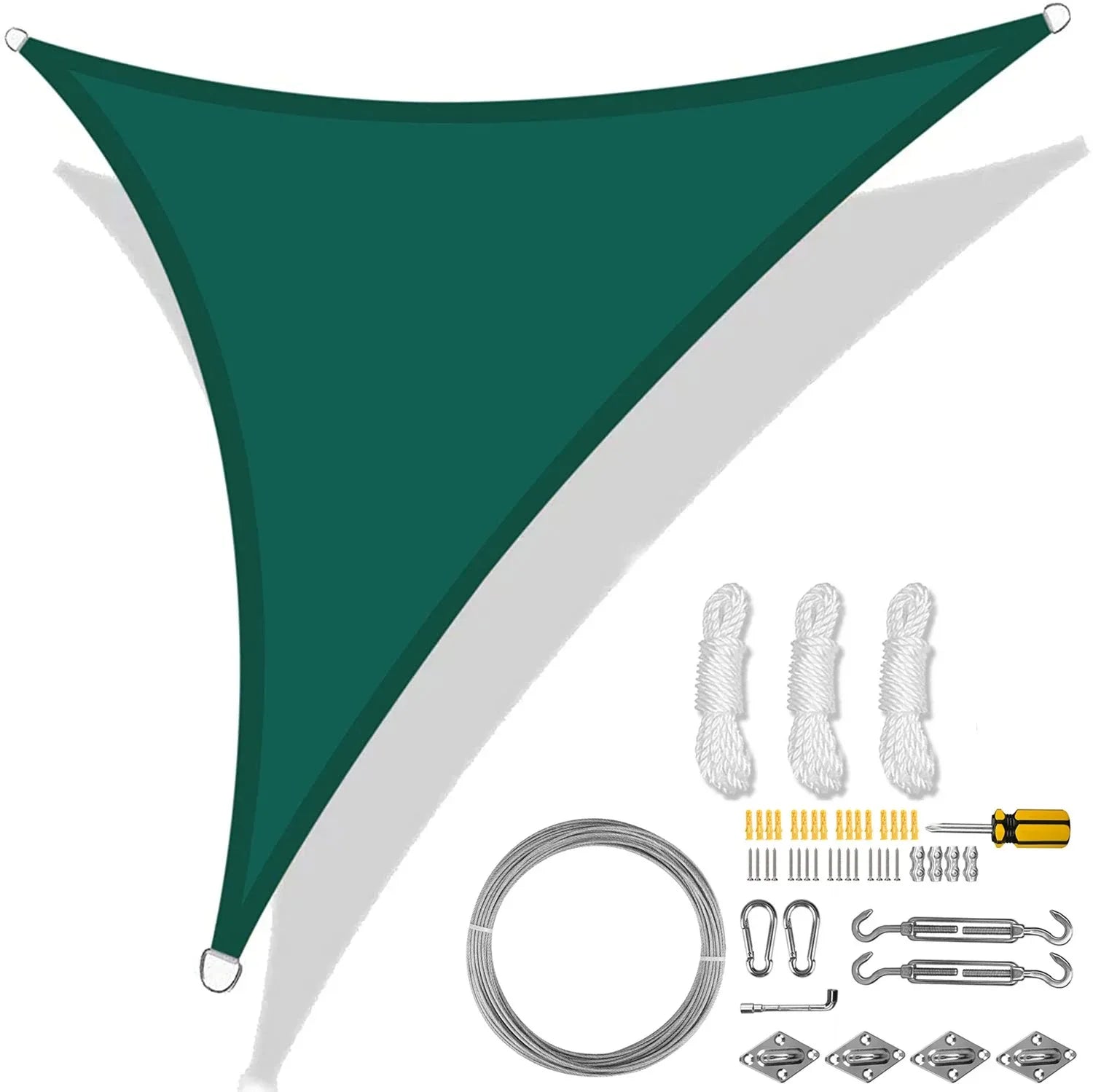 5/3.6/3/2M Triangle Shade Sail Waterproof Sunshade Sail Canopy 98%UV Block Awning with Free Rope for Garden Patio Pergola Gazebo WardBoyzPROShop