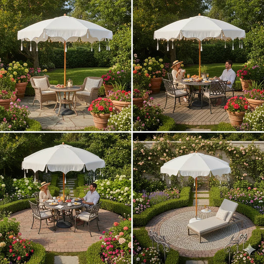 Outdoor Patio Shade Canopy Decorative Garden Sun Umbrella with Stylish Features for Sun Protection