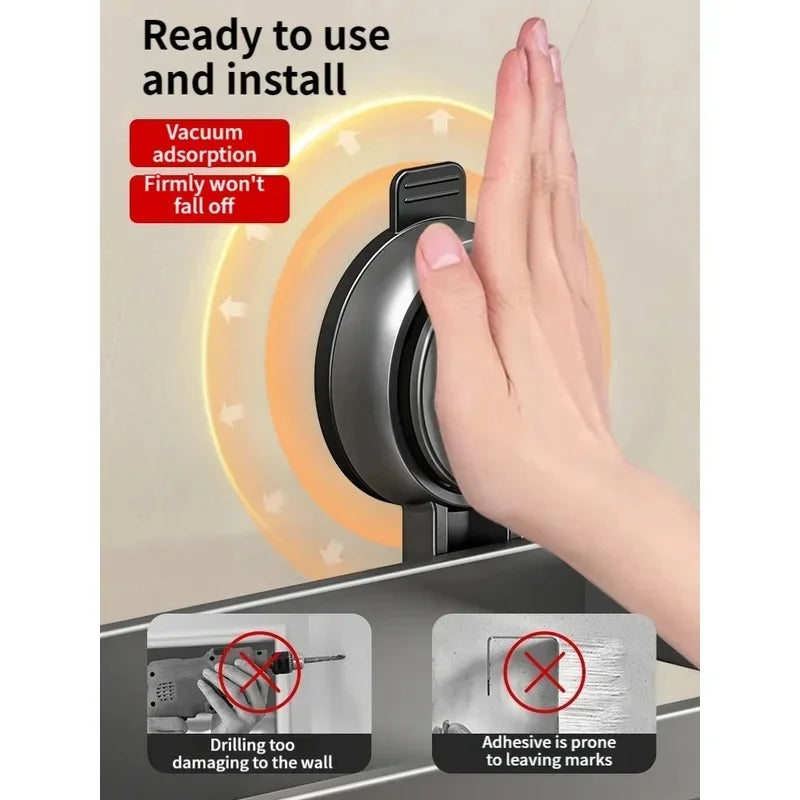 No Drill Bathroom Shelf with Suction Cup Waterproof Aluminum Storage Rack Shower Organizer for Shampoo Soap Toiletries