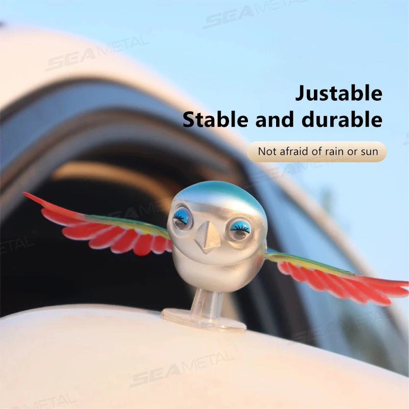 BLALION 2025 New Simulated Flying Bird Car Ornament Wing can Swing Wind-Powered Bird in Flight Decor Car Moto Bicycle Decoration