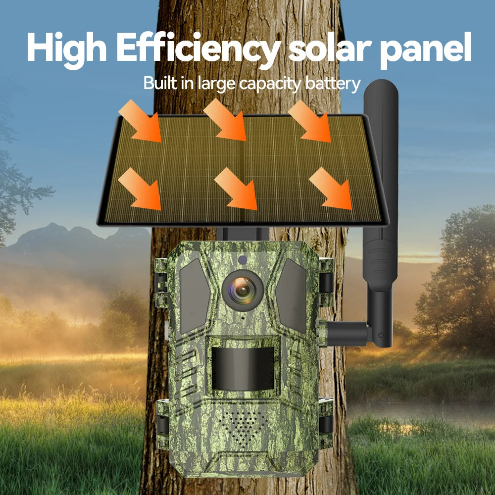 Trail Camera 4G LTE Trail Wildlife Hunting Camera Game Cam Dear Surveillance Night Vision No Glow Motion Activated 0.2s Trigger