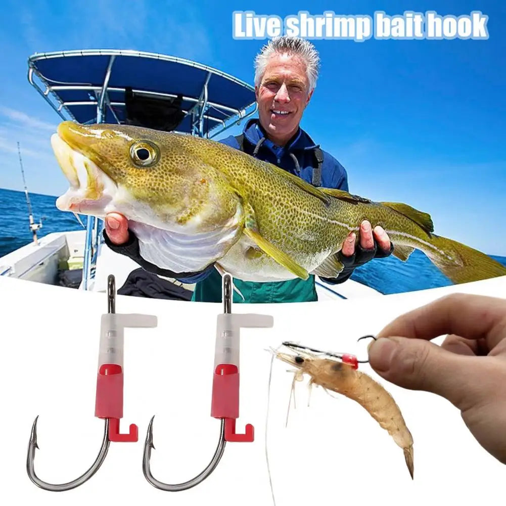 Live Shrimp Hook Live Bait Hook Live Shrimp Fixing Hook Set for Freshwater Fishing Heavy Duty Glow-in-the-dark for Catfish WardBoyzPROShop