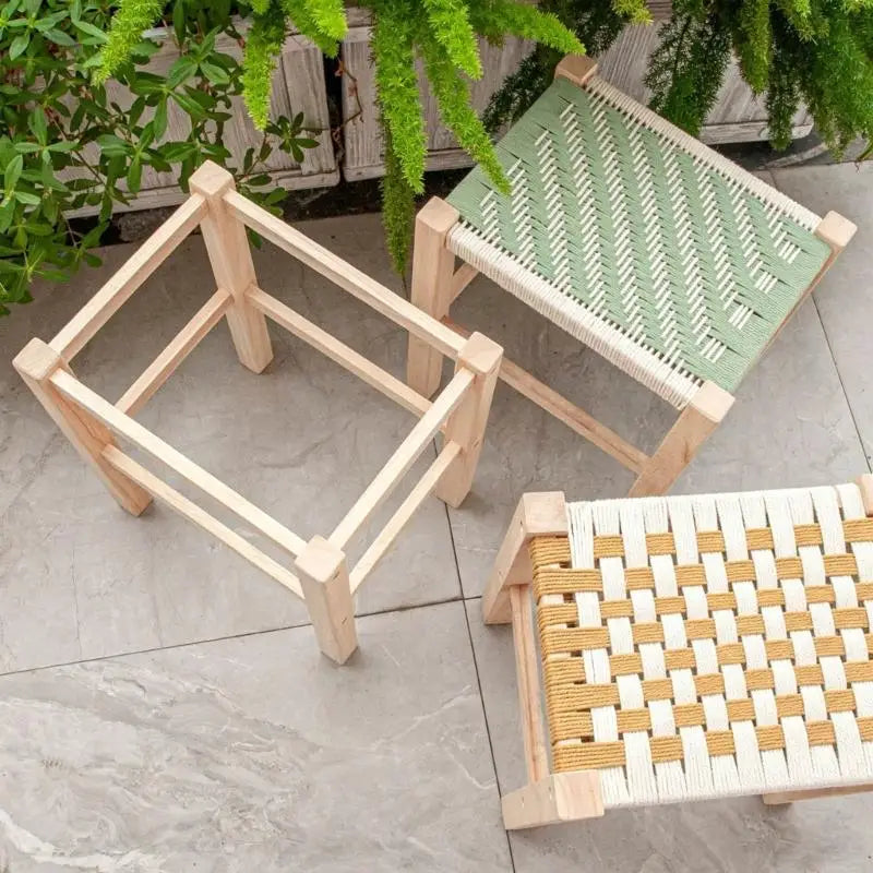 Stool Frame With Sturdy Wooden Base For Woodworking Project DIY Home Furniture And Seating Solution Footstool Frame 87HA