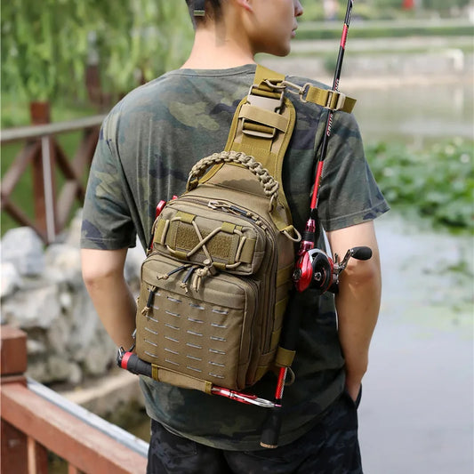 Tactical Camping Bag Backppack Chest Sling Outdoor FIshing Lure Rod Men Sports Handbags Shoulder Laser Molle Hunting Hiking Bags