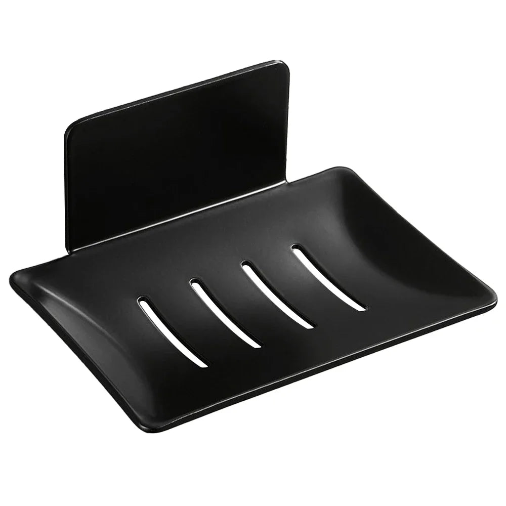 304 Stainless Steel Soap Dishes Self-adhesive Wall Mounted Bathroom Soap Holder Rustproof No Drilling Soap Sponge Tray