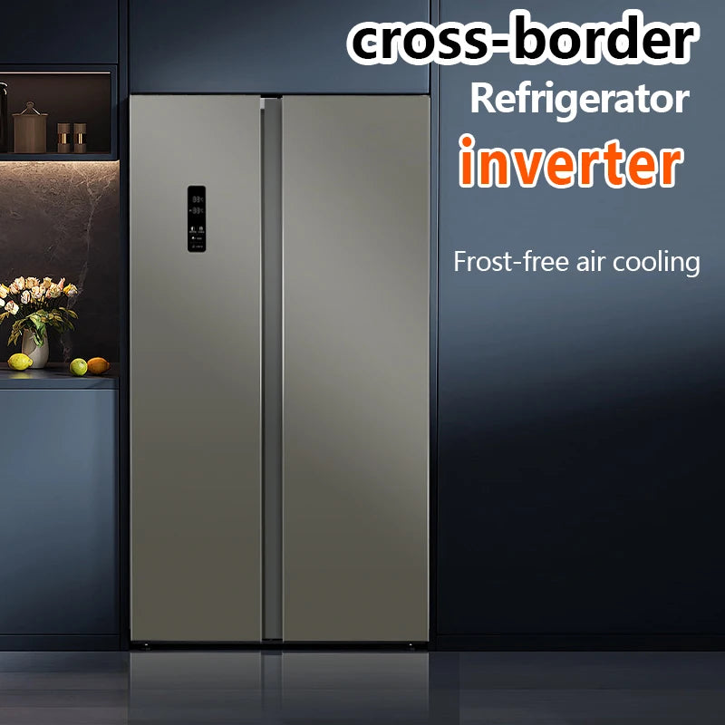 Electric Household Hotel Use Stainless Steel Refrigerator High Quality 530L Side-By-Side Portable Double Door Frost-Free Low