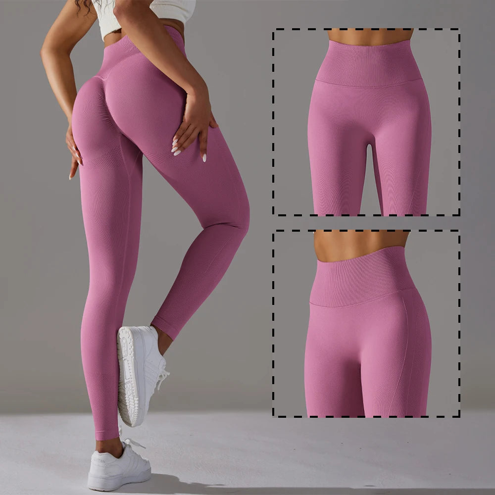 Vnazvnasi Seamless High Waist Sports Leggings for Fitness Yoga Pants Push Up Tights for Women Workout Clothes Sportswear Gym