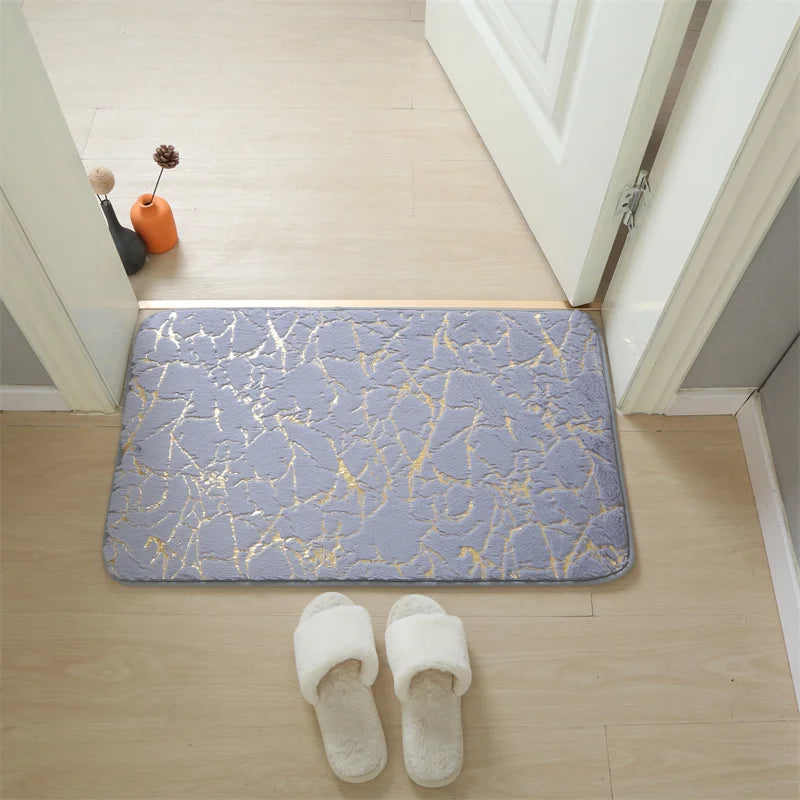 Bath Mat Modern Living Room Area Small Rug Washable Bedroom Doormat Bathroom Rectangle Non Slip Toilet Floor Faux Mat
