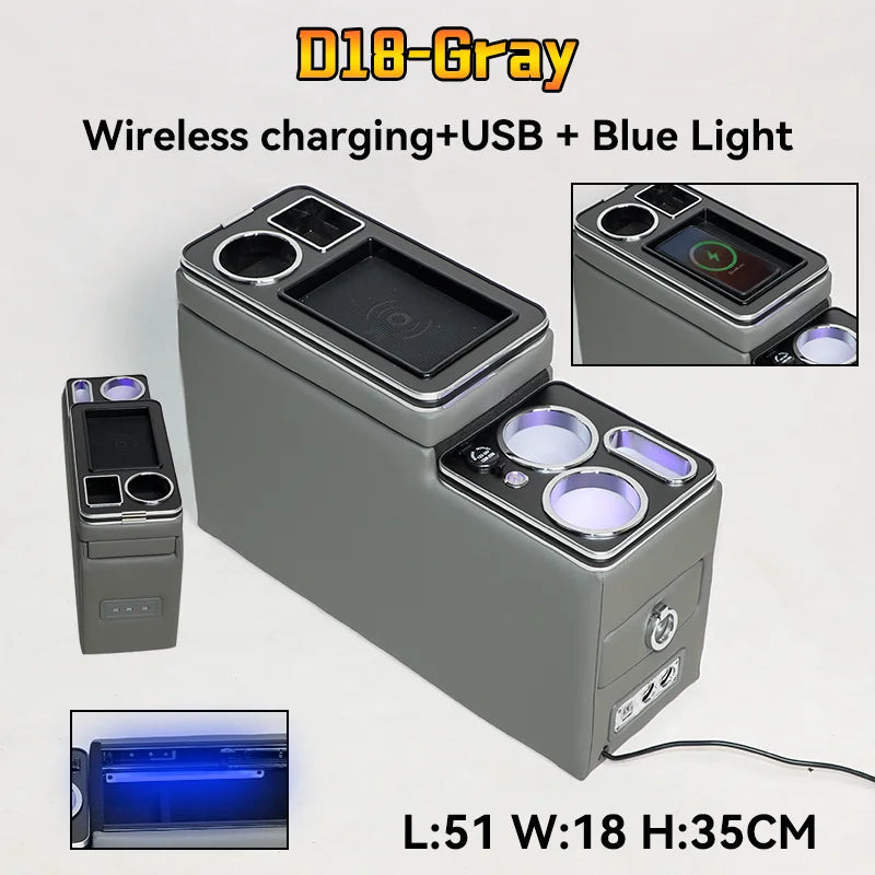 For Ford Tourneo Custom Row Front Railing Box Set General Business Armrest Central Store Business Car Mobile Charge Usb