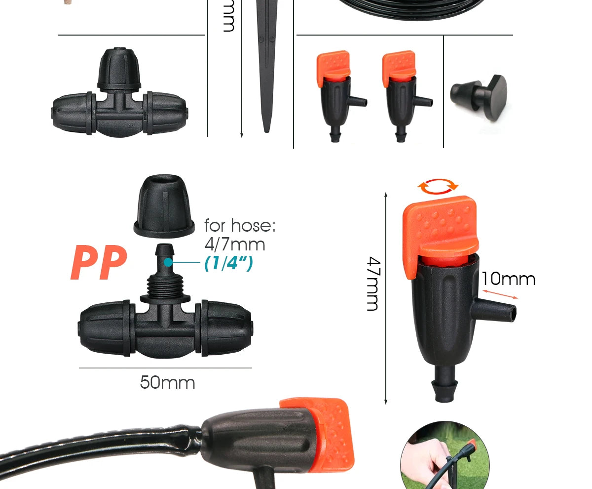 Tuya Wifi-compatibility Solar Power Timer Pump Automatic Drip Irrigation Kit Garden Mobile Phone Remote Control Watering System