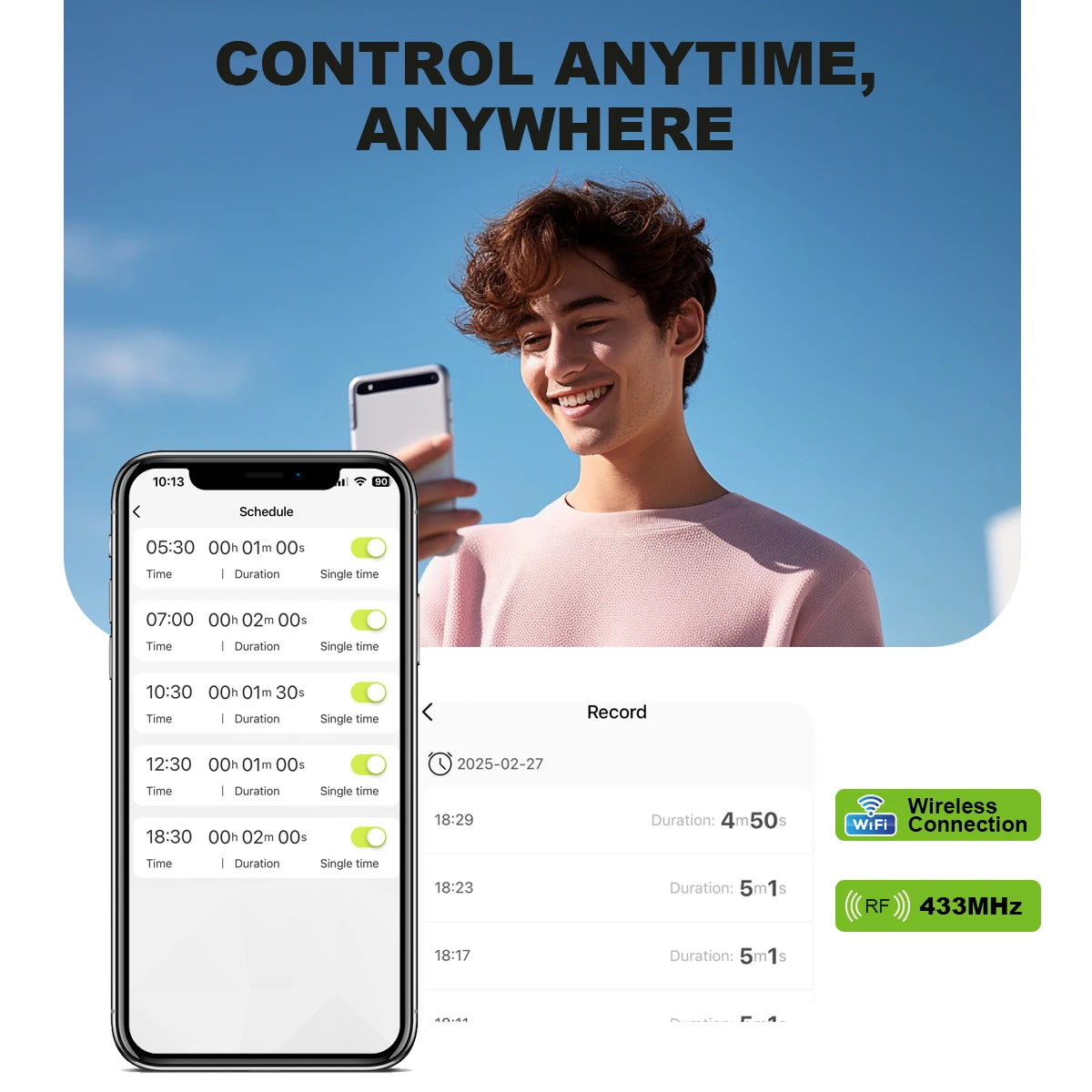 4 Outlet Programmable Water Timer for Garden Hose, with Rain Delay/Automatic Watering System, Digital Irrigation for Yard, Lawn