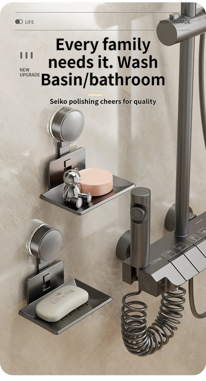 No Need To Drill Suction Cup Bathroom Drain Soap Storage Holder Soap Dish Storage Rack Bathroom Accessories
